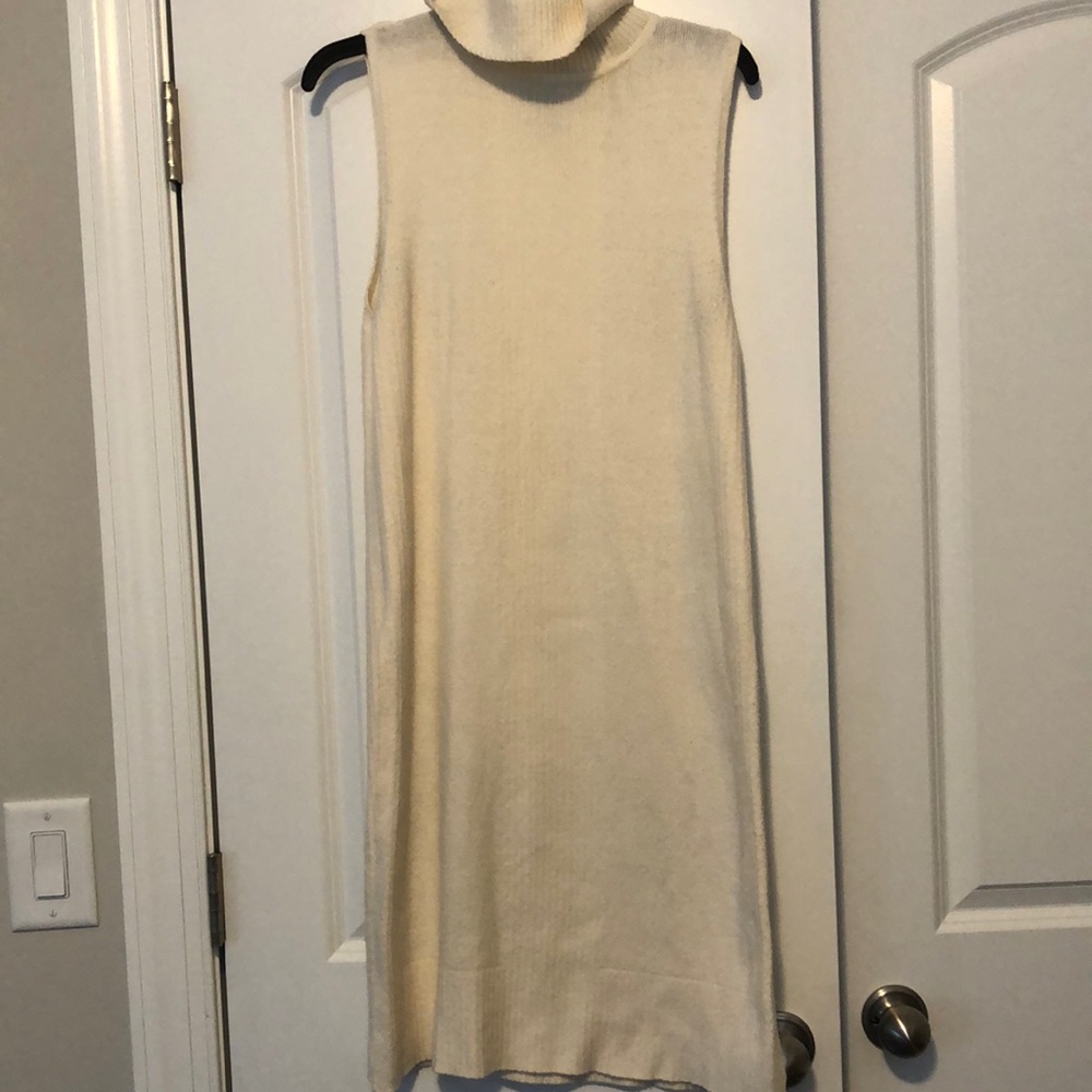 WHBM sleeveless winter white sweater dress